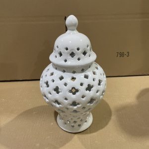 FLORERO C/TAPA DE PORCELANA 16X16X28CM