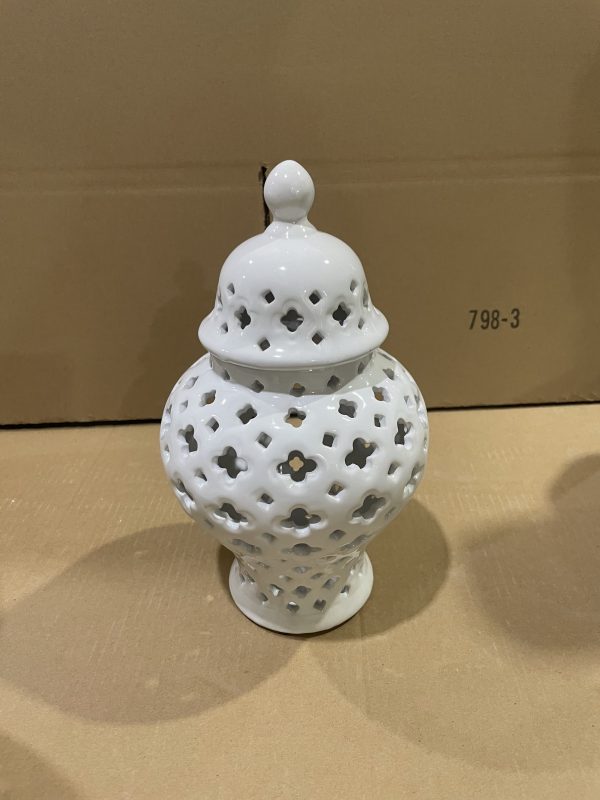 FLORERO C/TAPA DE PORCELANA 16X16X28CM