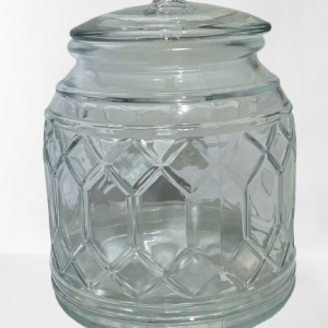 FRASCO CRISTAL BROCADO C/TAPA 13.6X17.5CM