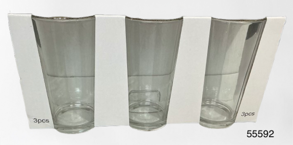 ENESTILO SET VASO 12OZ CLEAR 3/1