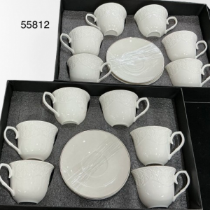 SET TAZA C/PLATILLO ORILLA DOR 12/1 CAJA