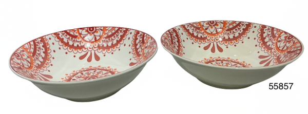 FUENTE DE PORCELANA DIS ROJO 21X6CM