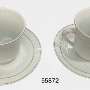 TAZA C/PLATILLO ORILLA DORADA 9X8CM
