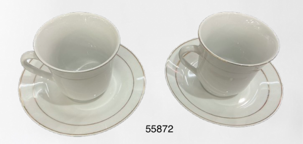 TAZA C/PLATILLO ORILLA DORADA 9X8CM