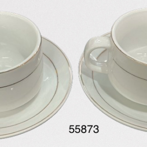 TAZA C/PLATILLO ORILLA DORADA 8X6CM
