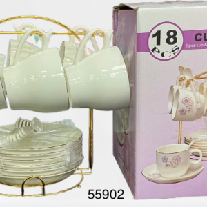 SET TAZA C/PLATILLO ORILLA DORADA 12/1 ESTANTE
