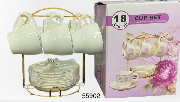 SET TAZA C/PLATILLO ORILLA DORADA 12/1 ESTANTE