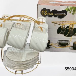 SET TAZA C/PLATILLO ORILLA DORADA 12/1 ESTANTE