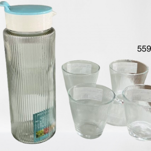 SET JARRA CRISTAL C/VASOS 4+1