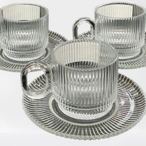 SET TAZA C/PLATILLO CRISTAL BROC 12/1