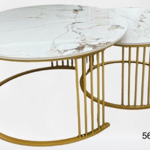 SET MESA DECORATIVA MARMOL 2/1 80/60CM