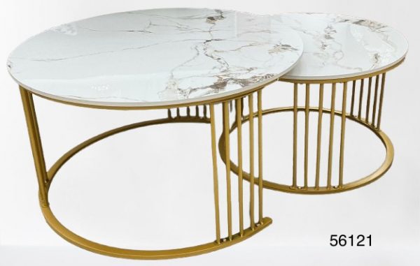 SET MESA DECORATIVA MARMOL 2/1 80/60CM
