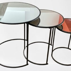 SET MESA DECORATIVA ESPEJO 3/1 50/40/30CM