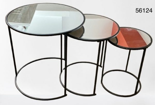 SET MESA DECORATIVA ESPEJO 3/1 50/40/30CM