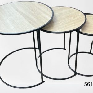 SET MESA DECORATIVA MADERA 3/1 50/40/30CM