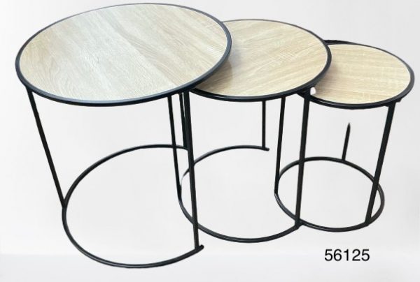 SET MESA DECORATIVA MADERA 3/1 50/40/30CM