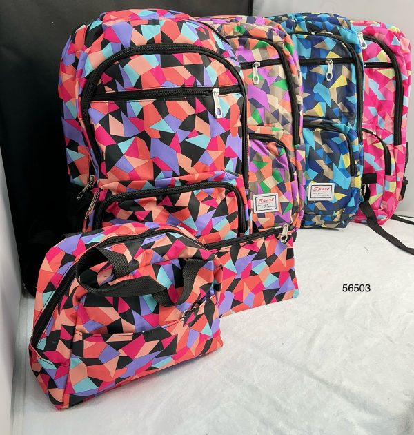 SET MOCHILA+LONCHERA+ESTUCHE C/DISEÑO 3/1