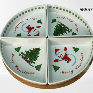 PLATON C/4DIV C/DISEÑO NAVIDAD 33X5CM