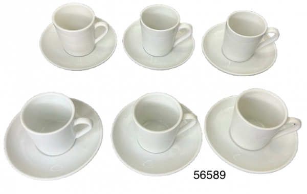 TAZA C/PLATILLO BLANCA 6X6CM
