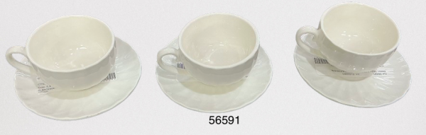TAZA C/PLATILLO BLANCA 7X4.4CM