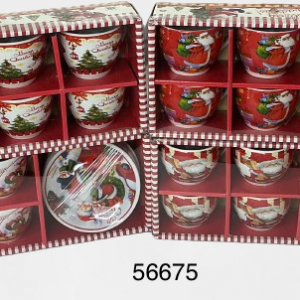 SET TAZA C/PLATILLO C/DISEÑO NAVIDAD 8X6.2CM+12.4CM 12/1