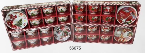 SET TAZA C/PLATILLO C/DISEÑO NAVIDAD 8X6.2CM+12.4CM 12/1