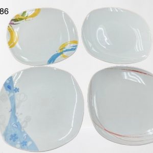 PLATO LLANO CUADRADO C/DISEÑO 8.5" 22CM