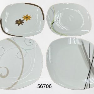 PLATO LLANO CUADRADO C/DISEÑO 10.5"