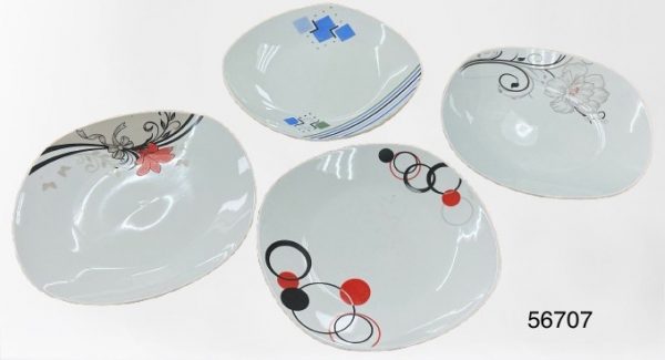 PLATO LLANO CUADRADO C/DISEÑO 9 23CM