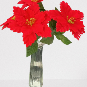 SET BONCHE FLORES PASCUA ROJA 5/1 32CM