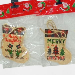 COLGANTE BOTA C/DISEÑO NAVIDAD 9.5X12CM