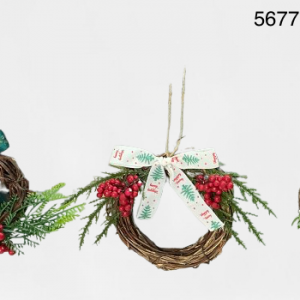 ADORNO COLGANTE CORONA NAVIDAD 12CM
