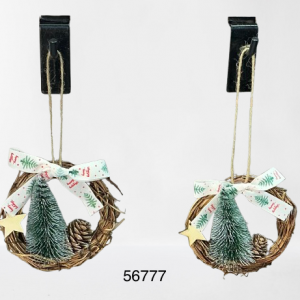 ADORNO COLGANTE CORONA NAVIDAD 12CM