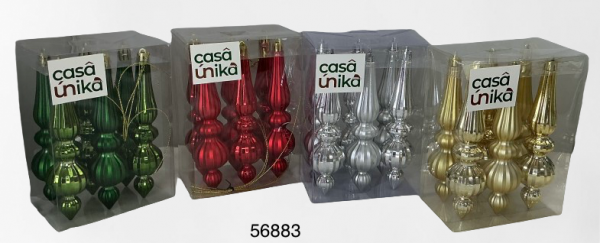 SET COLGANTE P/ARBOL DE NAVIDAD 6/1 15CM