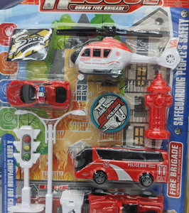 SET VEHICULOS BOMBERO C/ACCESORIOS