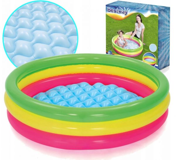 BESTWAY PISCINA REDONDA INFLABLE MULTICOLOR  102X25CM