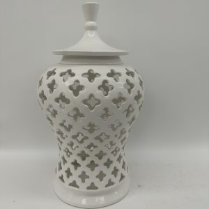 TARRON DE PORCELANA C/TAPA 18.5X18.5X35.5CM