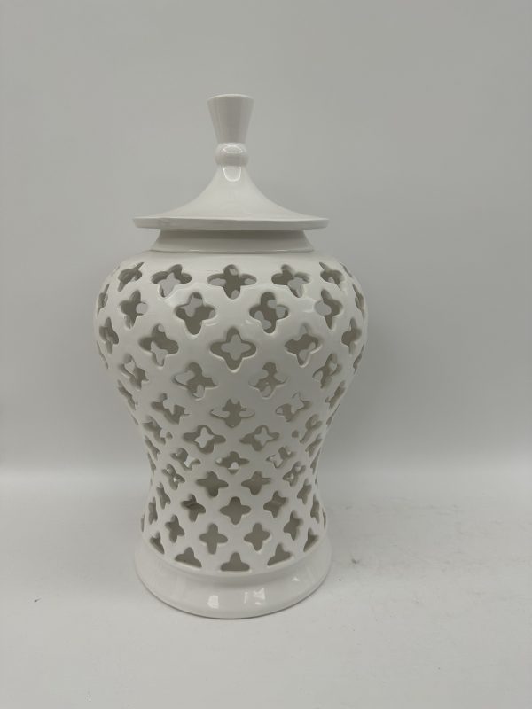 TARRON DE PORCELANA C/TAPA 18.5X18.5X35.5CM