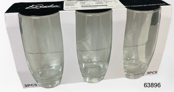 ENESTILO SET VASO CRIST 12OZ 3/1 CLEAR