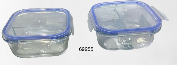 ENVASE HTICO CUAD CRIST 2DIV C/TAPA 16X16X6.5CM