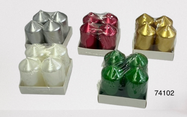 SET VELA C/BRILLO 3.8X7CM 4/1
