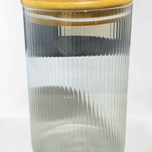 ENVASE CRISTAL C/TAPA MADERA 10X15CM