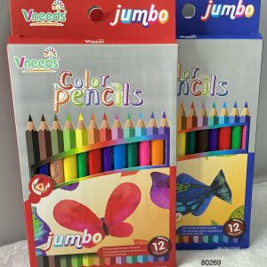 VNEEDS SET LAPIZ DE COLORES JUMBO 7" 12/1
