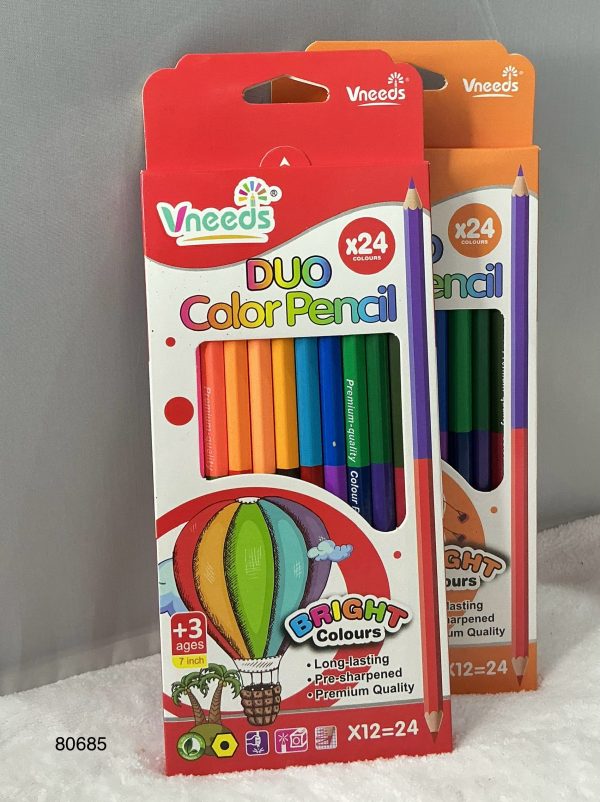 VNEEDS SET LAPIZ DE COLORES DOBLE PUNTA 7" 12/1