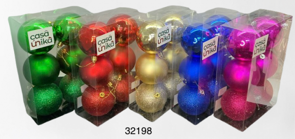 SET BOLAS NAVIDAD 6/1 8CM