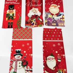 BOLSA P/BOTELLA NAVIDAD 14X35CM