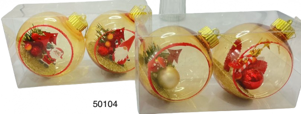 SET BOLAS DE NAVIDAD C/ACCESORIO 2/1 10CM