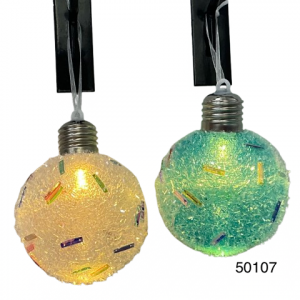 BOLA COLGANTE C/LUZ DE NAVIDAD 8CM