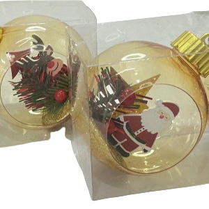 SET BOLAS DE NAVIDAD C/ACCESORIO 2/1 8CM