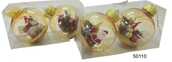 SET BOLAS DE NAVIDAD C/ACCESORIO 2/1 8CM